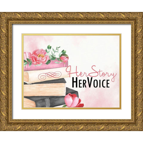 Her Voice Gold Ornate Wood Framed Art Print with Double Matting by Allen, Kimberly