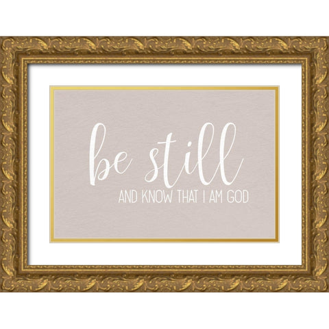 Be Still Springs Gold Ornate Wood Framed Art Print with Double Matting by Allen, Kimberly