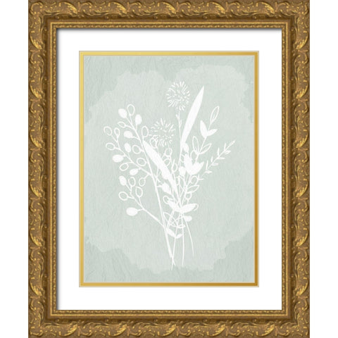 Floral Sketch 1 Gold Ornate Wood Framed Art Print with Double Matting by Allen, Kimberly