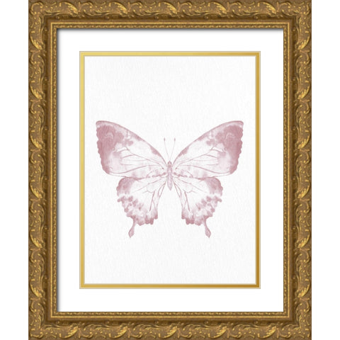 Pressed Butterfly 1 Gold Ornate Wood Framed Art Print with Double Matting by Allen, Kimberly