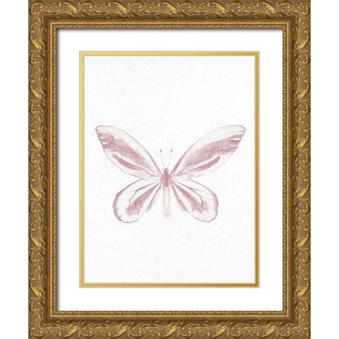 Pressed Butterfly 2 Gold Ornate Wood Framed Art Print with Double Matting by Allen, Kimberly