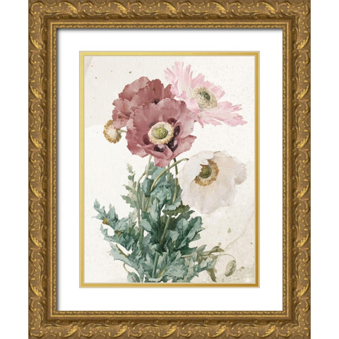 Vintage Flower Gold Ornate Wood Framed Art Print with Double Matting by Allen, Kimberly