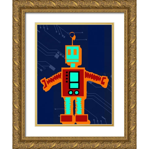 I Robot 2 Gold Ornate Wood Framed Art Print with Double Matting by Allen, Kimberly