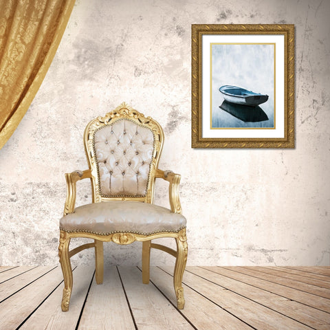 Across The Blue Gold Ornate Wood Framed Art Print with Double Matting by Allen, Kimberly