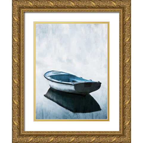 Across The Blue Gold Ornate Wood Framed Art Print with Double Matting by Allen, Kimberly