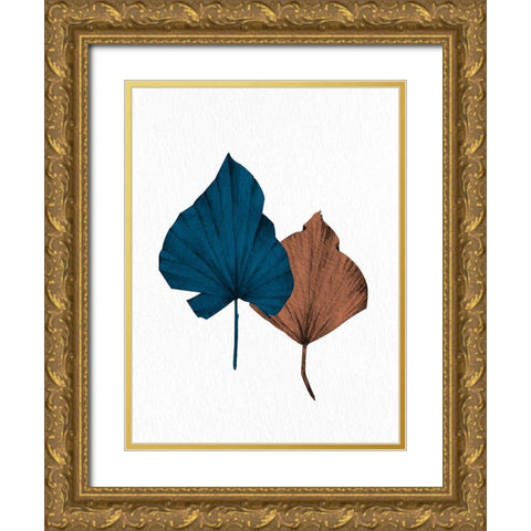 Blue Fan 1 Gold Ornate Wood Framed Art Print with Double Matting by Allen, Kimberly