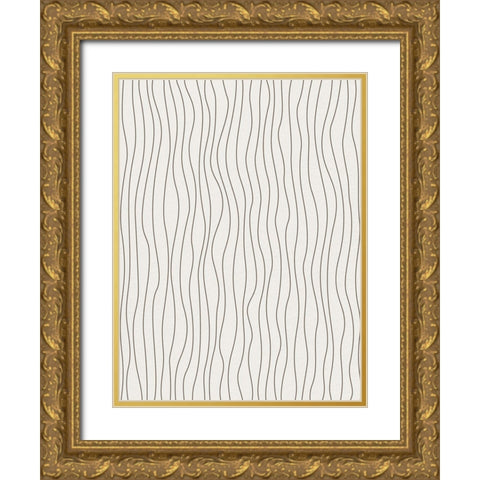 In Line 1 Gold Ornate Wood Framed Art Print with Double Matting by Allen, Kimberly
