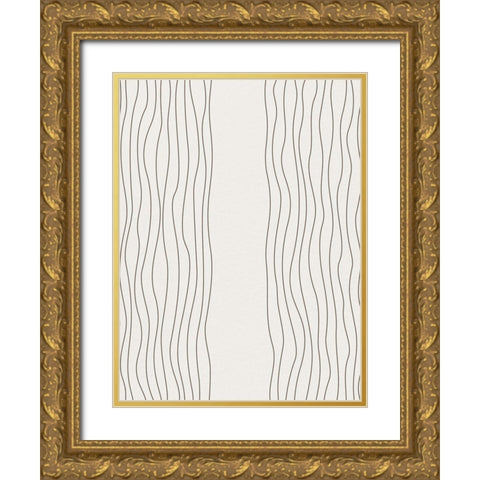 In Line 3 Gold Ornate Wood Framed Art Print with Double Matting by Allen, Kimberly