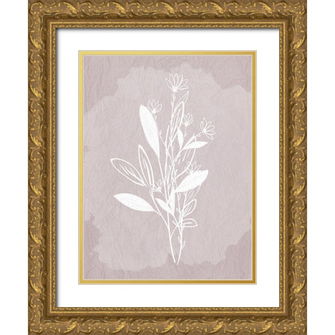 Floral Sketch 2 Gold Ornate Wood Framed Art Print with Double Matting by Allen, Kimberly