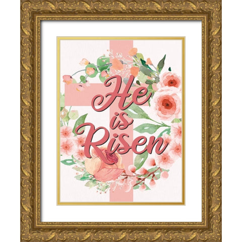 He is Risen Gold Ornate Wood Framed Art Print with Double Matting by Allen, Kimberly