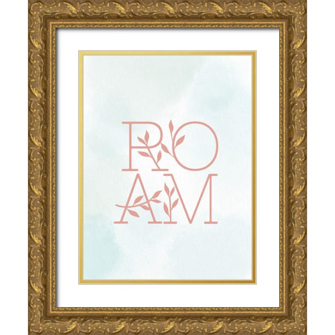 Roam Leaves Gold Ornate Wood Framed Art Print with Double Matting by Allen, Kimberly