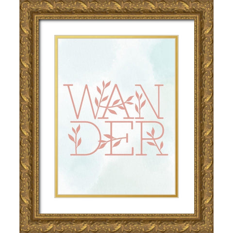 Wander Leaves Gold Ornate Wood Framed Art Print with Double Matting by Allen, Kimberly