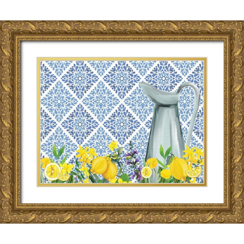 Lemon Tile 5 Gold Ornate Wood Framed Art Print with Double Matting by Allen, Kimberly