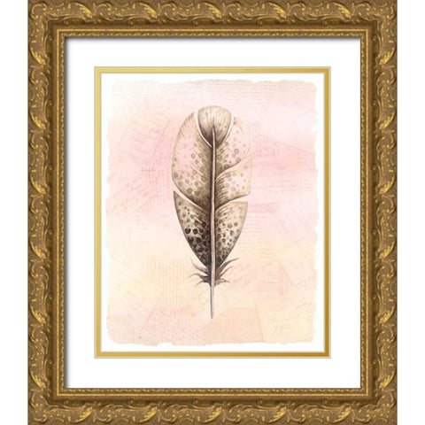 Spring Feather 2 Gold Ornate Wood Framed Art Print with Double Matting by Allen, Kimberly