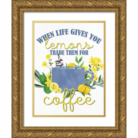 Lemon Tile 10 Gold Ornate Wood Framed Art Print with Double Matting by Allen, Kimberly