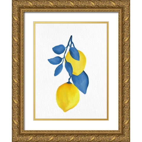 Lemon Vine 2 Gold Ornate Wood Framed Art Print with Double Matting by Allen, Kimberly