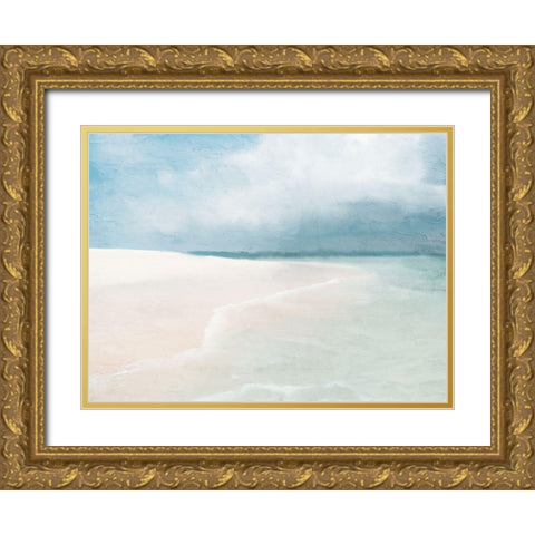 Stormy Beach Gold Ornate Wood Framed Art Print with Double Matting by Allen, Kimberly