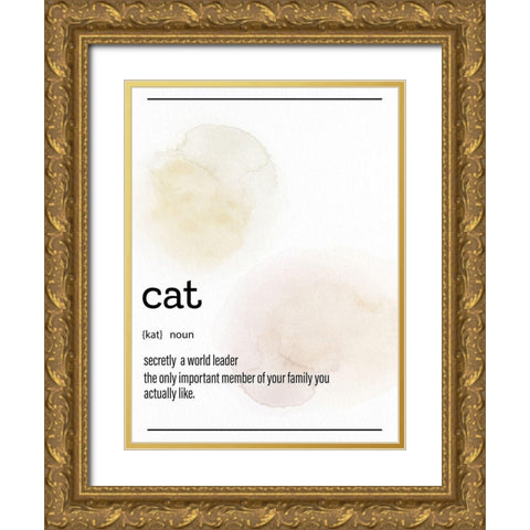Cat Definition Gold Ornate Wood Framed Art Print with Double Matting by Allen, Kimberly