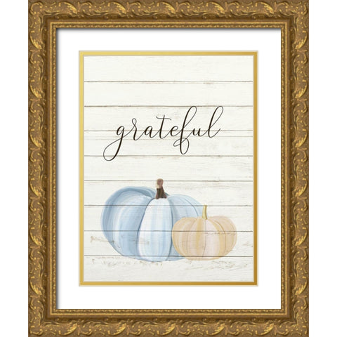 Grateful Pumpkins 1 Gold Ornate Wood Framed Art Print with Double Matting by Allen, Kimberly