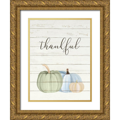 Grateful Pumpkins 2 Gold Ornate Wood Framed Art Print with Double Matting by Allen, Kimberly