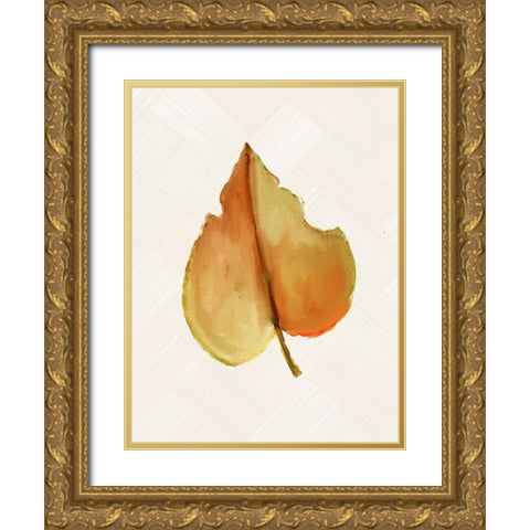 Fall Leaves 3 Gold Ornate Wood Framed Art Print with Double Matting by Allen, Kimberly
