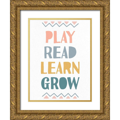 Learn 1 Gold Ornate Wood Framed Art Print with Double Matting by Allen, Kimberly