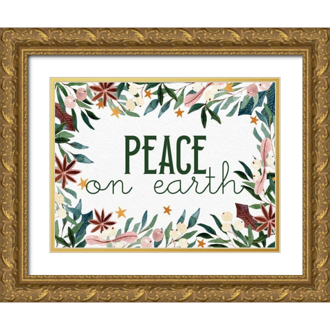 Peace on Earth Gold Ornate Wood Framed Art Print with Double Matting by Allen, Kimberly