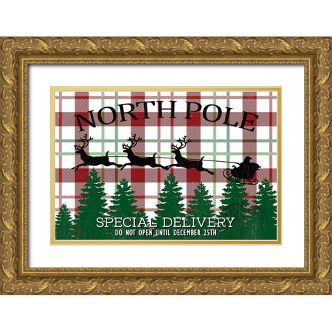 North Pole Gold Ornate Wood Framed Art Print with Double Matting by Allen, Kimberly