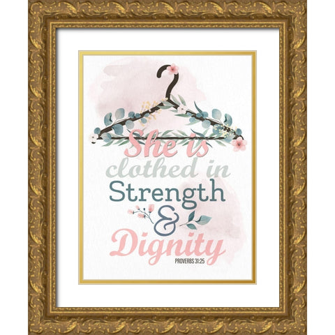 She is Clothed Gold Ornate Wood Framed Art Print with Double Matting by Allen, Kimberly