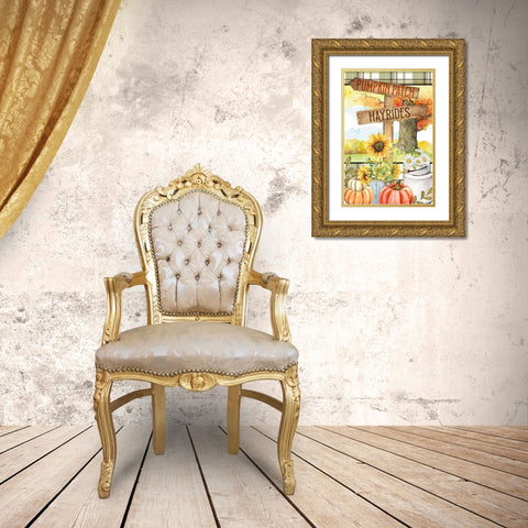 Pumpkin Patch Gold Ornate Wood Framed Art Print with Double Matting by Allen, Kimberly