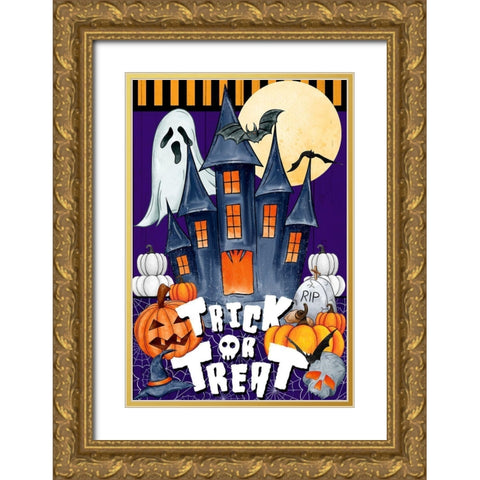 Haunted House Gold Ornate Wood Framed Art Print with Double Matting by Allen, Kimberly