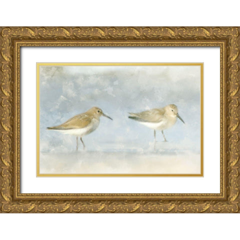 Sandpiper Beach Gold Ornate Wood Framed Art Print with Double Matting by Allen, Kimberly