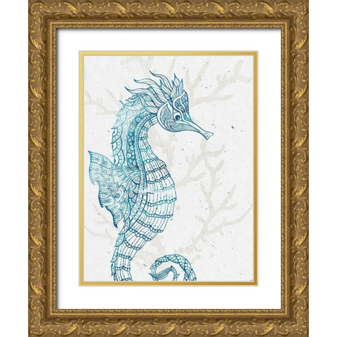 Sea Creature 1 Gold Ornate Wood Framed Art Print with Double Matting by Allen, Kimberly