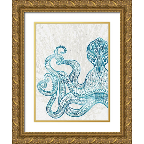Sea Creature 2 Gold Ornate Wood Framed Art Print with Double Matting by Allen, Kimberly