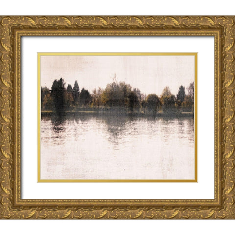 Serenity Lake Gold Ornate Wood Framed Art Print with Double Matting by Allen, Kimberly