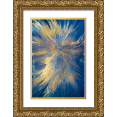 Golden Burst of Light Gold Ornate Wood Framed Art Print with Double Matting by Allen, Kimberly