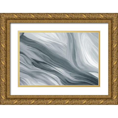 Waves Gold Ornate Wood Framed Art Print with Double Matting by Allen, Kimberly