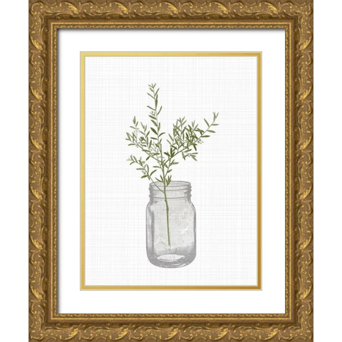 Jar Herbs 1 Gold Ornate Wood Framed Art Print with Double Matting by Allen, Kimberly