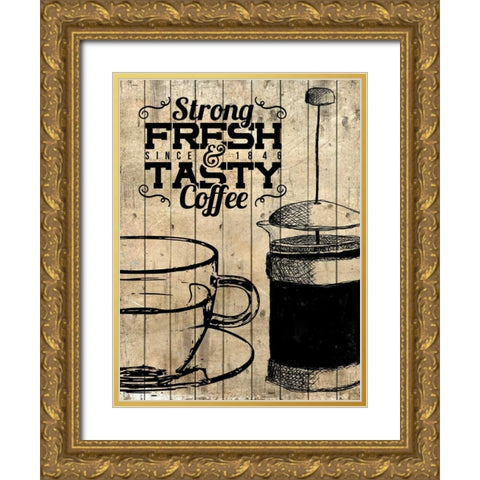 Premium Coffee 2 Gold Ornate Wood Framed Art Print with Double Matting by Allen, Kimberly