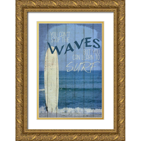 Learn to Surf Gold Ornate Wood Framed Art Print with Double Matting by Allen, Kimberly
