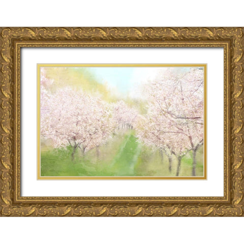 Springtime Farm Gold Ornate Wood Framed Art Print with Double Matting by Allen, Kimberly