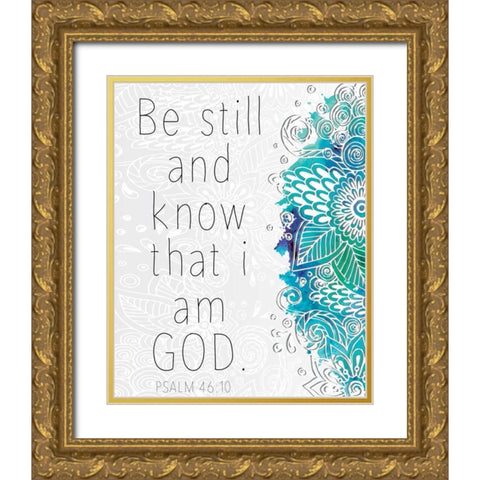 Be Still Gold Ornate Wood Framed Art Print with Double Matting by Allen, Kimberly