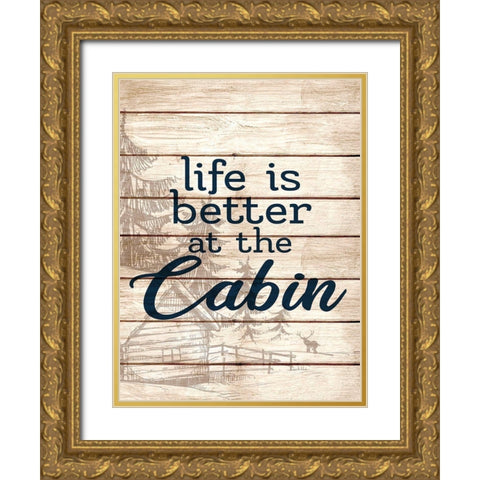 At the Cabin Gold Ornate Wood Framed Art Print with Double Matting by Allen, Kimberly