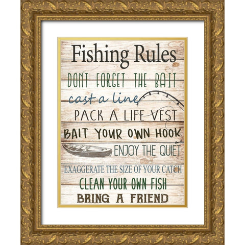 Bait Your Own Hook Gold Ornate Wood Framed Art Print with Double Matting by Allen, Kimberly