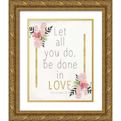 In Love Gold Ornate Wood Framed Art Print with Double Matting by Allen, Kimberly