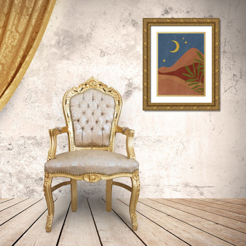 Desert Moon Gold Ornate Wood Framed Art Print with Double Matting by Allen, Kimberly