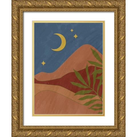Desert Moon Gold Ornate Wood Framed Art Print with Double Matting by Allen, Kimberly