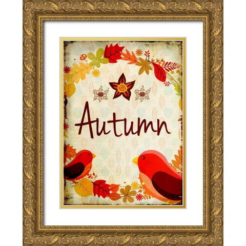 Autumn Gold Ornate Wood Framed Art Print with Double Matting by Allen, Kimberly