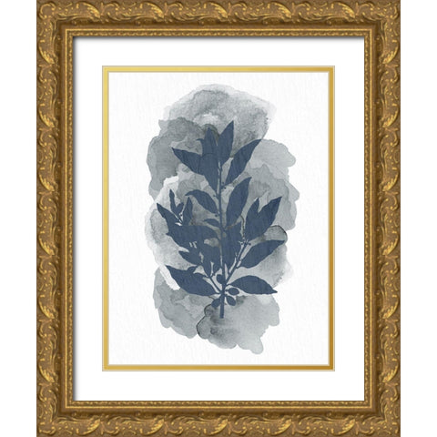 Leaf Silhouette 1 Gold Ornate Wood Framed Art Print with Double Matting by Allen, Kimberly