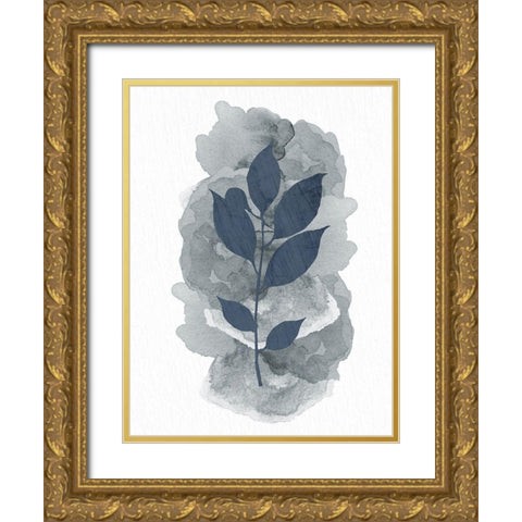 Leaf Silhouette 2 Gold Ornate Wood Framed Art Print with Double Matting by Allen, Kimberly